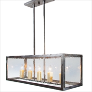 Lowcountry Originals Lighting Seeded Glass Rectangular Chandelier 