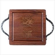 Maple Leaf Walnut Square Cutting Board With Handles