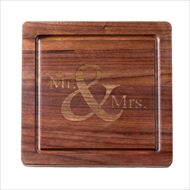Maple Leaf Square Walnut Personalized Cutting Board
