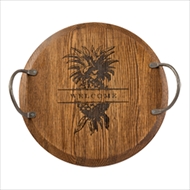 Maple Leaf 16" Espresso Oak Server with Iron handles - 16OAKSVR-Espresso